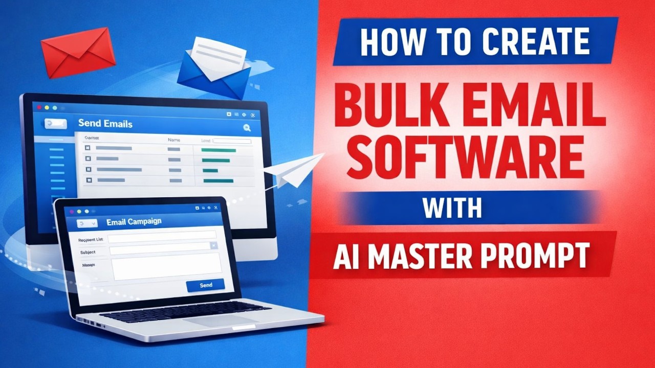 how to create bulk email sender software with ai master prompt - YouTube