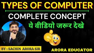 Types of Computers | Classification of Computer | कंप्यूटर के प्रकार | Mini/Micro/Mainframe/Super |