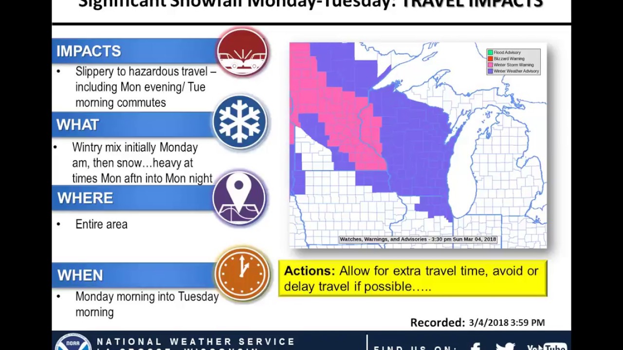 Winter storm Monday into Tuesday - YouTube