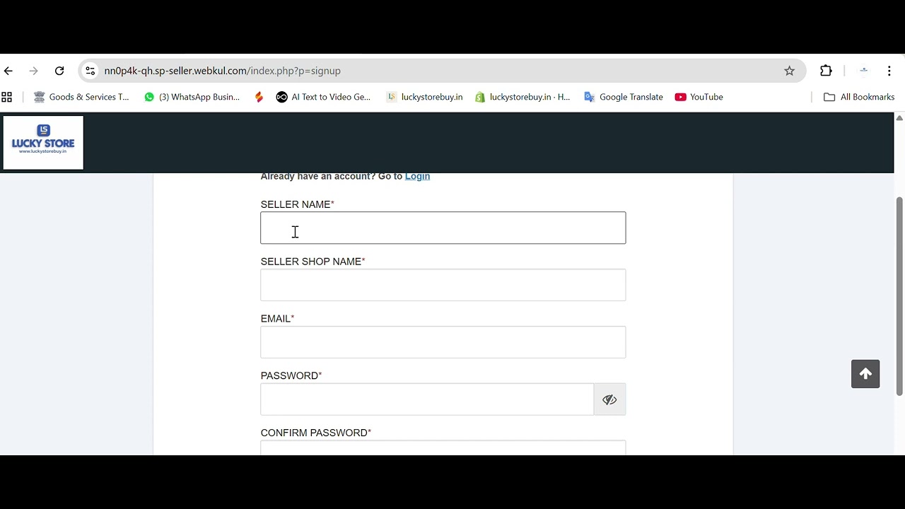 Lucky Store me Online seller registration process
