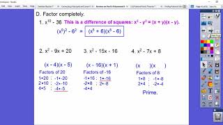 Review on Mod 6 - Polynomial Functions (IM3)