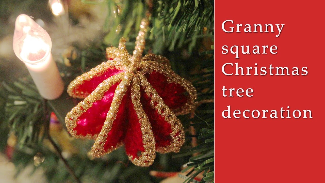 Granny square Christmas tree decoration - YouTube
