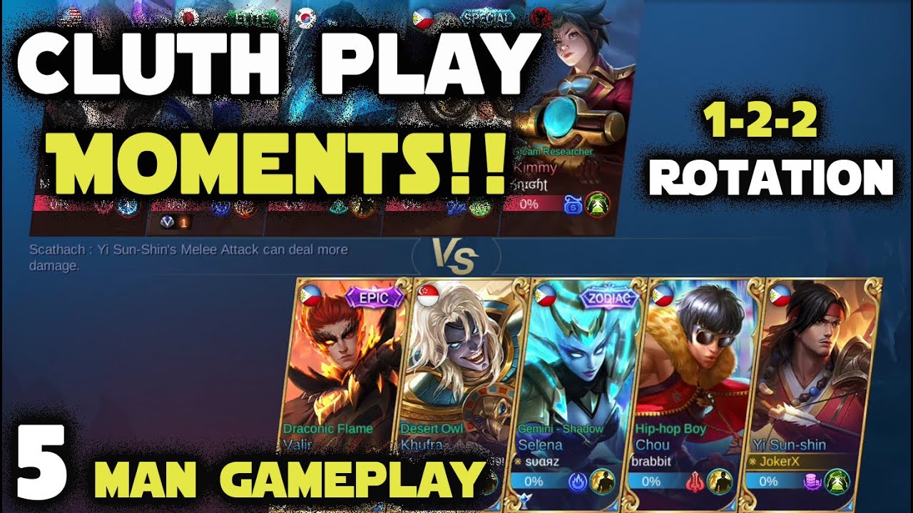 5 MAN GAMEPLAY!! | 1-2-2 Rotation | CLUTCH PLAY | MLBB