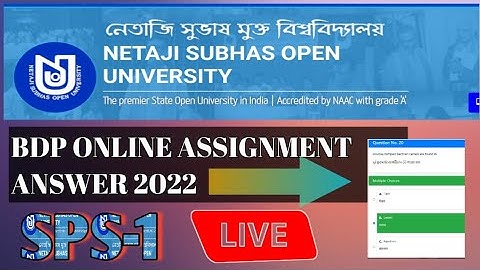 SPS-1/ BDP ONLINE ASSIGNMENT ANSWER 2022/LIVE  ANSWER