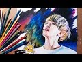 Drawing Baekhyun, EXO 엑소 백현 팬아트 using colored pencil