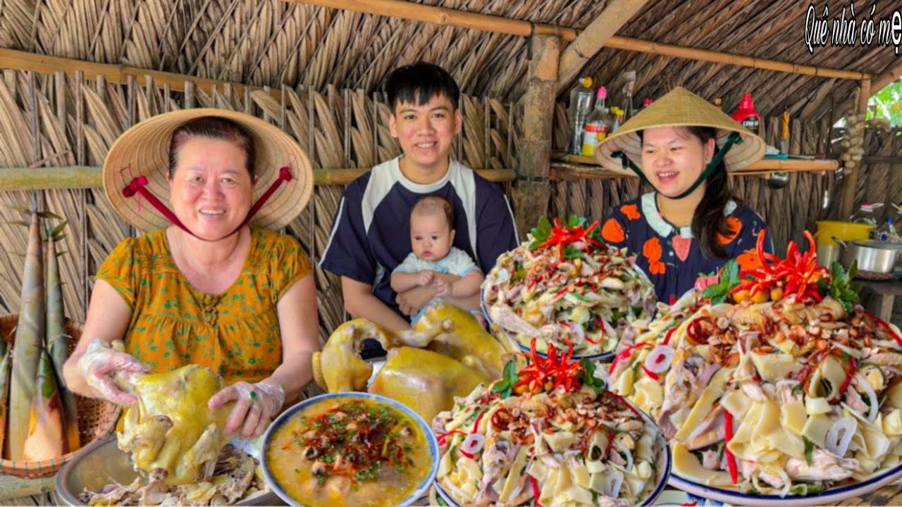 Gỏi Gà Măng Tre, Cháo Nấm Rơm | Món Ngon Miền Tây Hương Quê Nhà || Chicken and bamboo shoot salad