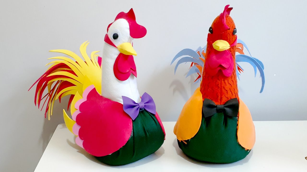 Veja como foi fácil fazer esse galo peso de porta.