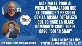 JP Enriquez: "Máximo le pidió al Pueblo que presione con la misma fortaleza que la clase dominante"