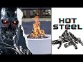 Hottest fire mediaponderosa steel logs  hand crafted art