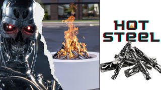 Hottest Fire Mediaponderosa Steel Logs Hand Crafted Art