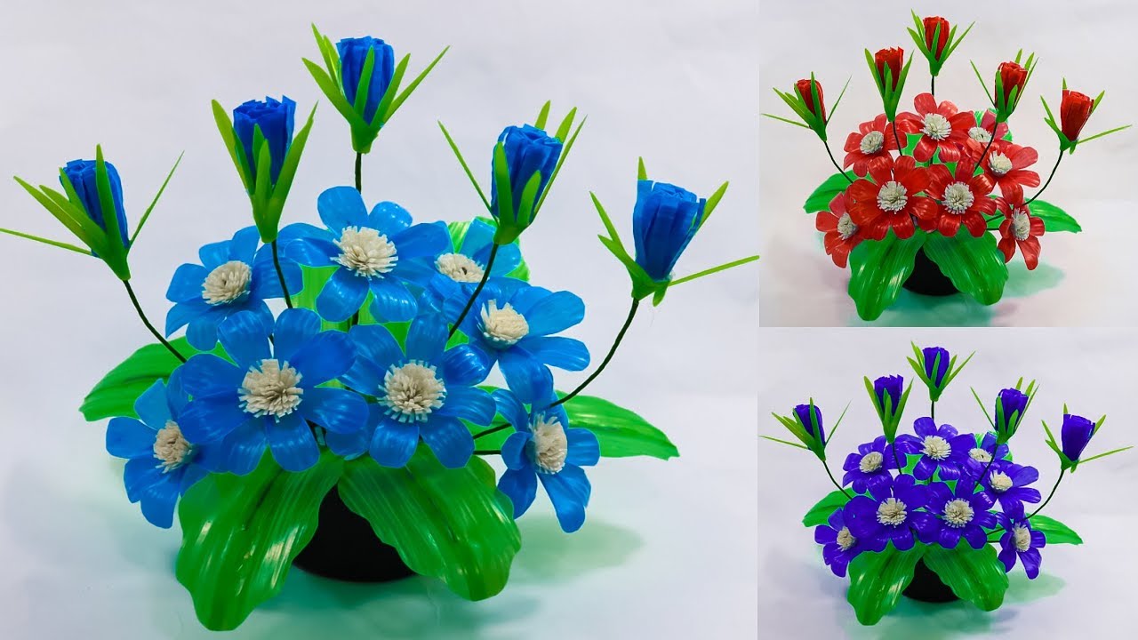  bunga  dari  sedotan  plastik kerajinan  tangan bunga  