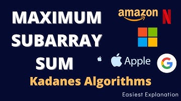 Maximum Contiguous Subarray Sum | leetcode | Kadanes Algorithm  | Coding Interview Questions