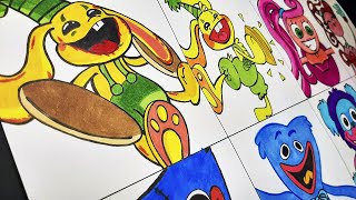 Drawing Fnf Vs Poppy Playtime  Bunzo Bunny Huggy Wuggy Mommy Long Legs Pj Pugapillar
