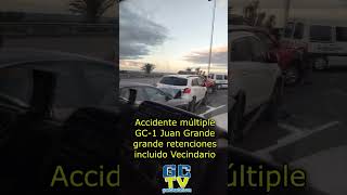 Accidente múltiple a la altura de Juan Grande provoca grandes retenciones incluso en Vecindario