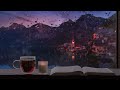 Late summer rain in the alps ambience 4k  calm rain with distant thunder
