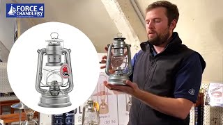 Iconic Hurricane Oil Lamp for warm cosy cabin lighting onboard, or back up emergency lighting.