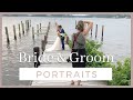 Bride and Groom Portraits behind the scenes on a wedding day