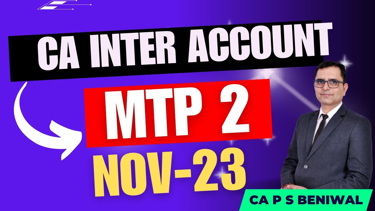 Mock test paper mtp 2 inter account nov 23 icai mock test youtube