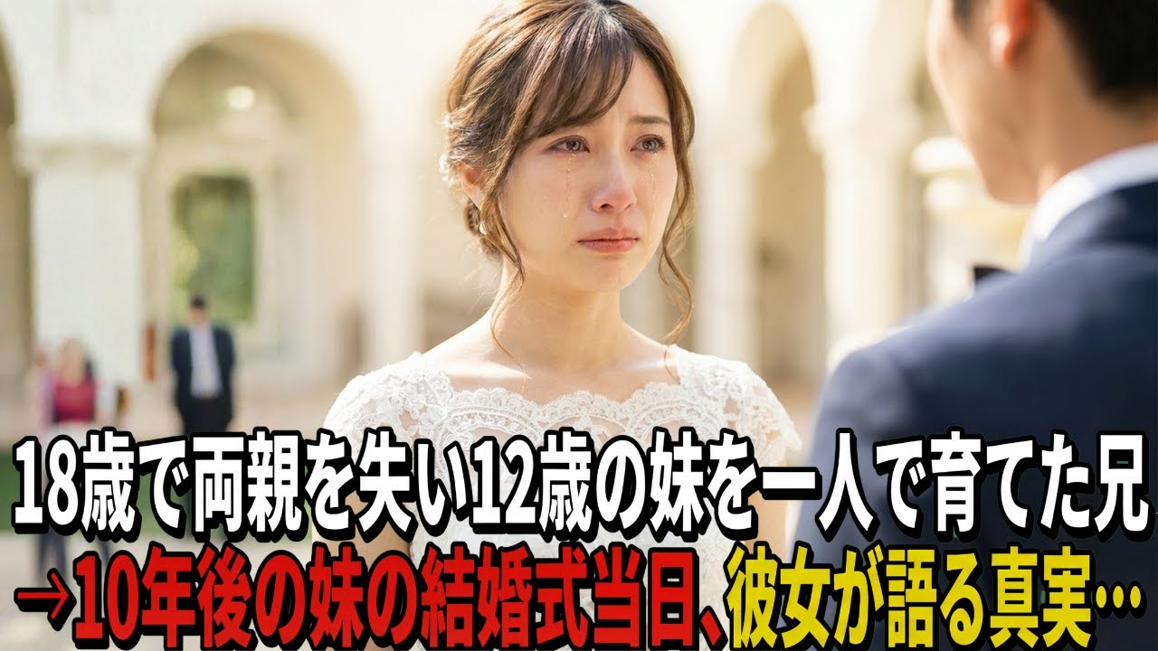 18歳で両親を失い高校を中退し12歳の妹を一人で育てた兄→10年後妹の結婚式当日「出て行け、恥ずかしい」追い出された兄に花嫁が叫んだ一言とは…【感動する話】