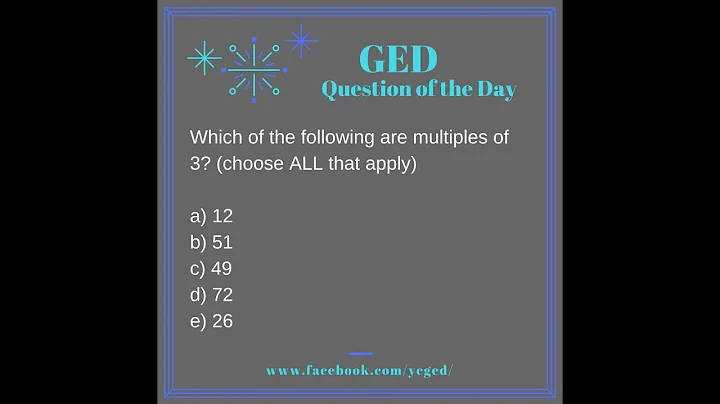 GED QOD: Multiples of 3 Example