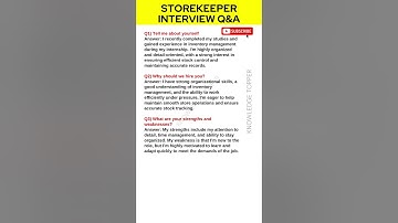 Store Keeper Job Interview Questions and Answers | Store Keeper Interview Questions and Answers