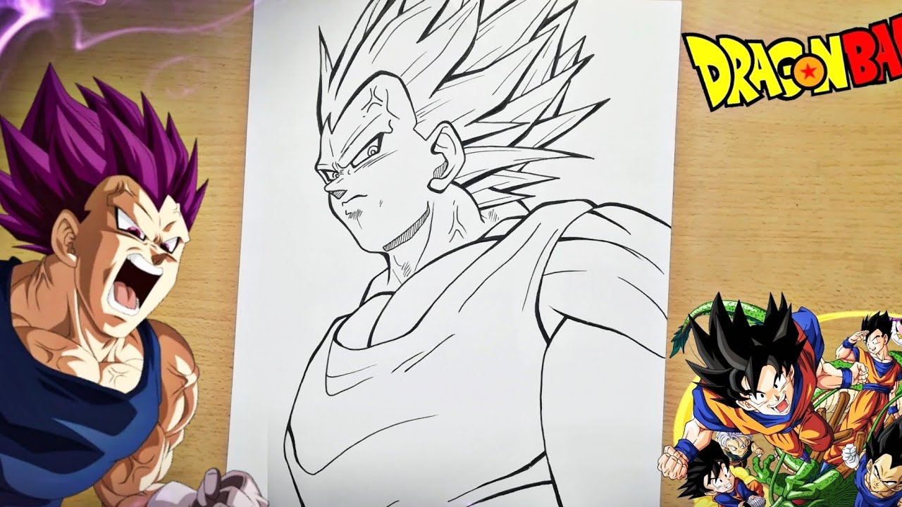 Desenhando e colorindo o VEGETA ULTRA EGO Somente Em Live #7 ( Dragon ball  Super ) 