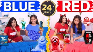 RED vs BLUE Color Challenge | Buying Everything in 1 Color in 24 Hours ft. Samreen Ali | MyMissAnand