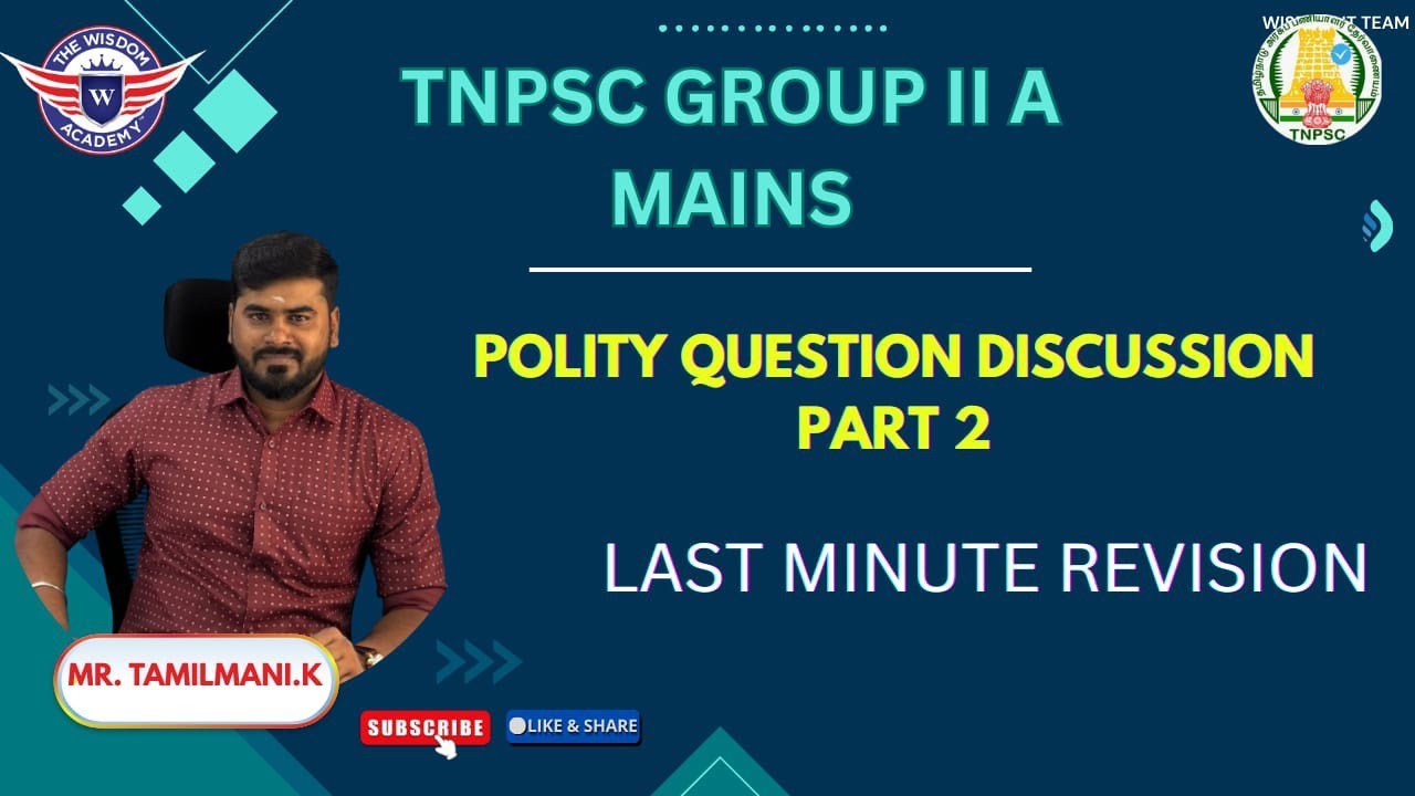 Polity Group II A Mains Revision /Group II A Mains PYQ discussion/Original question Discussion 