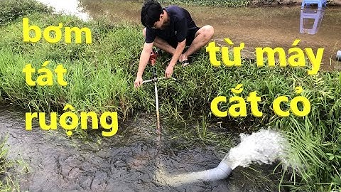 CHẾ BƠM TÁT NƯỚC RUỘNG TỪ MÁY CẮT CỎ VÀ ỐNG PVC HÚT CỰC KHỎE