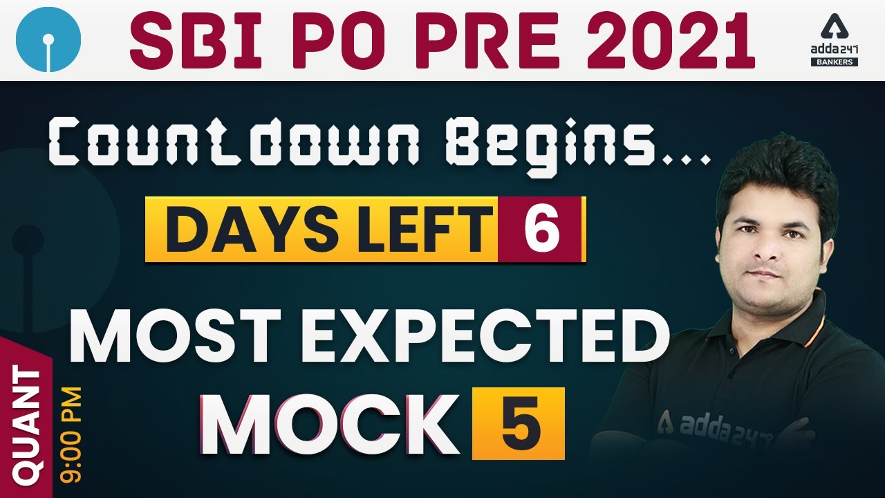 SBI PO PRE 2021 | SBI PO Maths | Most Expected Complete Paper #5