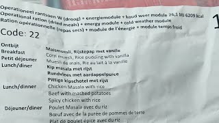 Live Ration Review -- 2022 Dutch 24 Hour Ration Cold Climate Menu 1 Meal 1