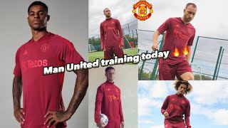 Manchester United training , player storm Carrington training ground with new training kits