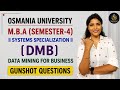 DATA MINING FOR BUSINESS | DMB| IMPORTANT QUESTIONS | MBA | SEM-4 | O.U | 2026 | @shivanipallela
