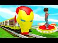 【踏切アニメ】こまる新幹線新着🚍5 TRAIN RAINBOW COLORS🚦Fumikiri 3D Railroad Crossing Animation#train