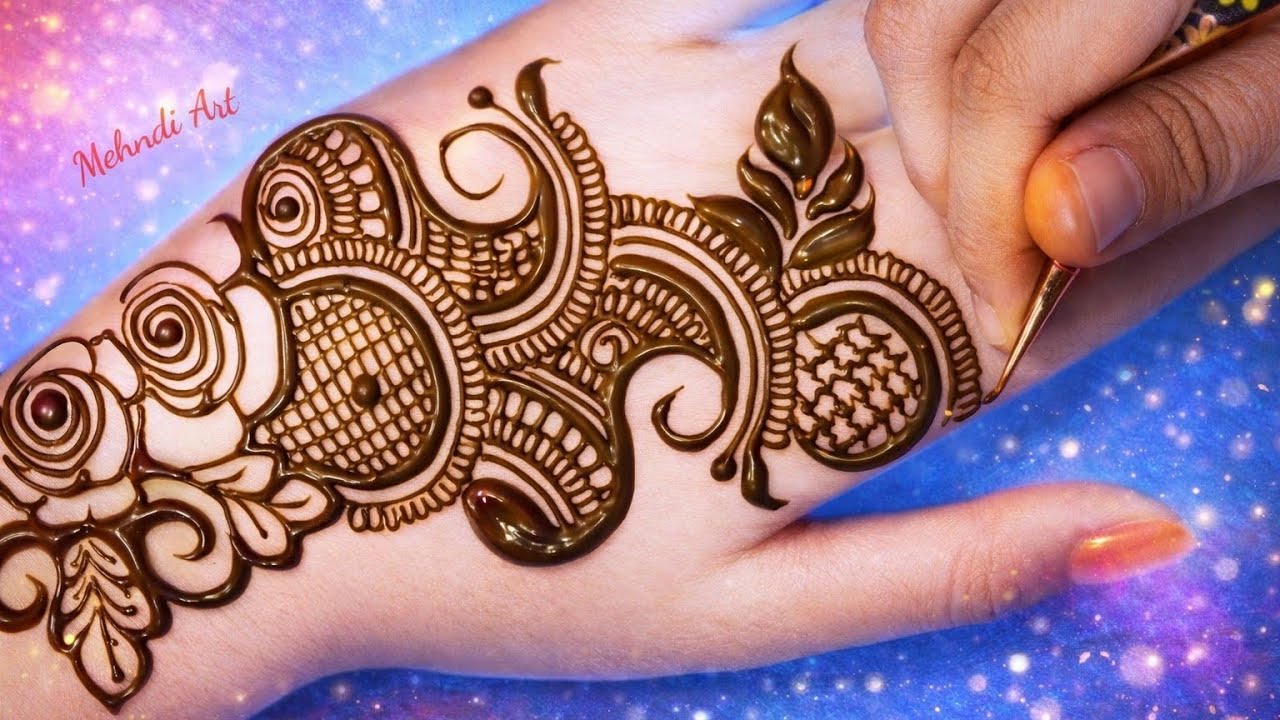 Cone designs | Mehndi design arabic style |मेहंदी गुलाब वाली| Patte wali mehandi | Phool wali design