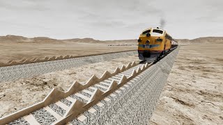 Train vs Spike trap track | Beamng drive | Crash