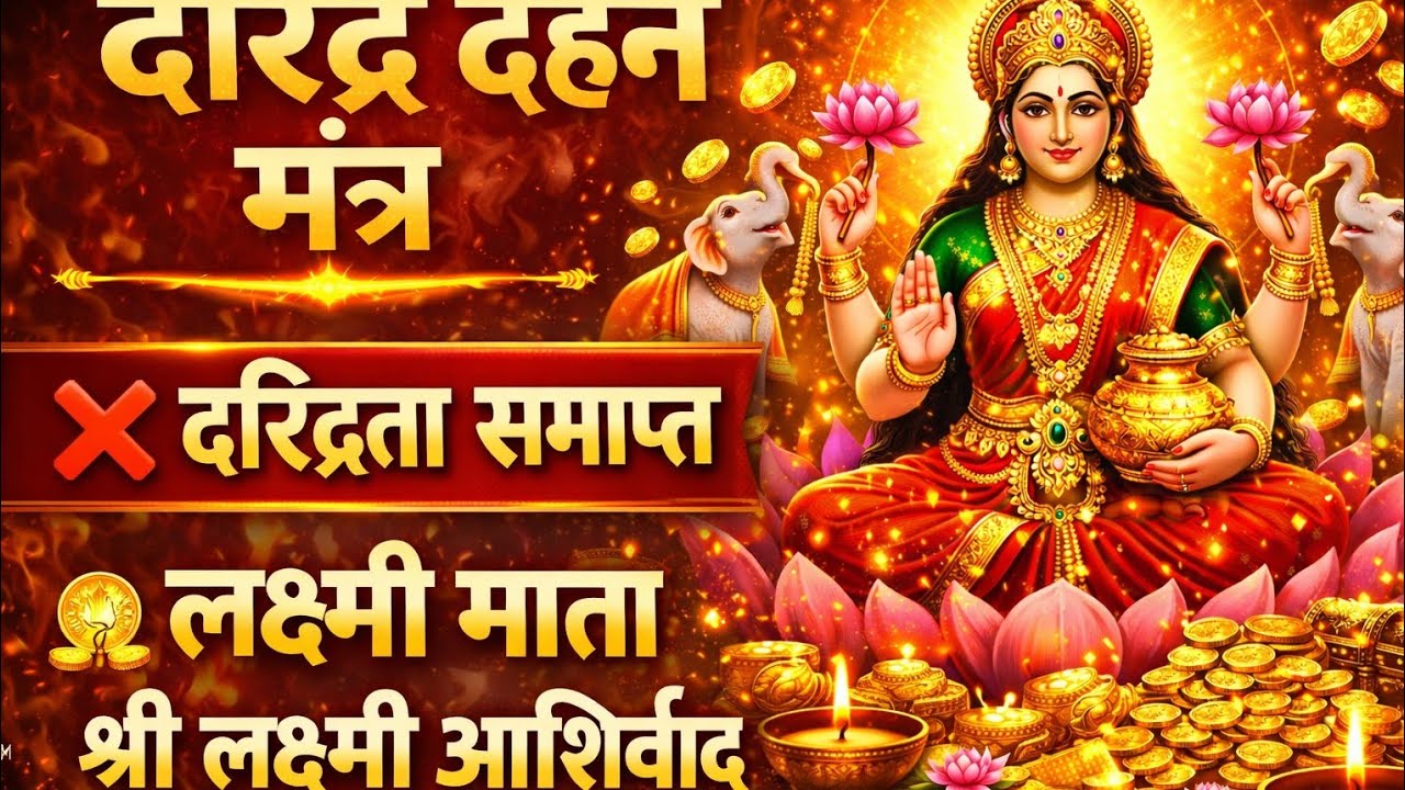 🪔 रोज़ सुनें🔥 दरिद्र दहन लक्ष्मी मंत्र | धन वर्षा तुरंत शुरू💰 धन संकट खत्म |  lakshmi daridra Dahan 