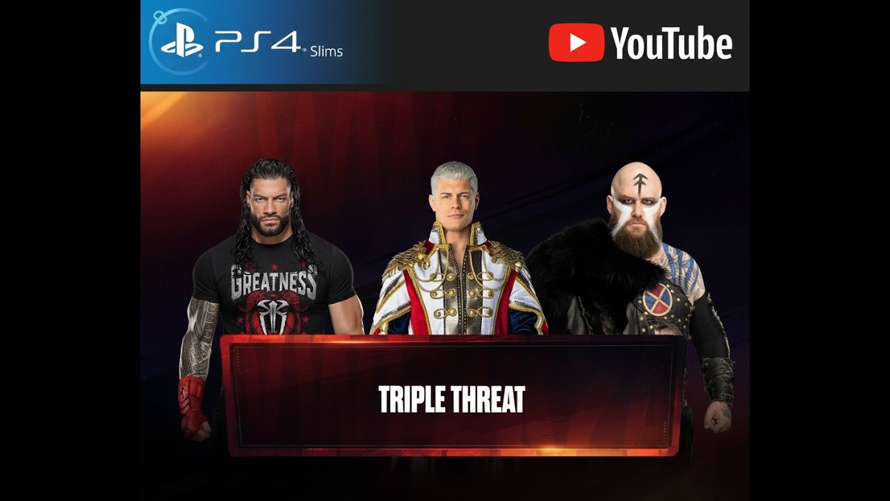 WWE 2K24 Triple Threat Match roman Reigns VS Cody Rhodes VS Erik