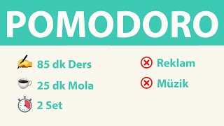 Pomodoro Tekniği - 85 dk Ders 25 dk Mola (2 Set) - Reklamsız - Müziksiz
