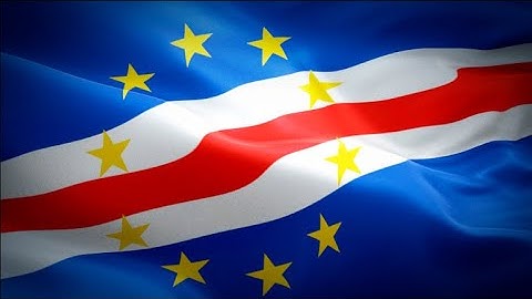 Cape Verde flag video waving in wind. Realistic Praia Flag background. Cape Verde flag HD