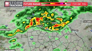Watch | Live radar, forecast track as storms move through north Georgia