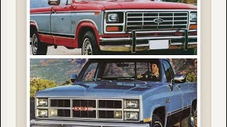 1983 Light Duty Truck Comparison 