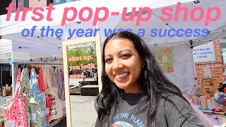 the first pop-up shop of the year! // earth day market, how I set up my vendor booth, vlog