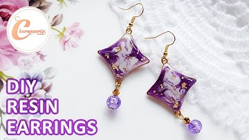 UV レジン | DIY UV Resin Marble Earring |No mold Make your own Wire Bezel Frame | Step By Step Tutorial