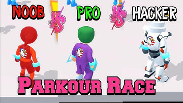 Parkour race-Noob vs Pro vs Hacker-Gameplay Walktrough