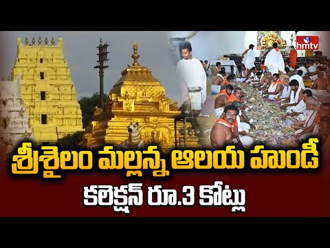 శ్రీశైలం మల్లన్న ఆలయ హుండీ కలెక్షన్ రూ.3 కోట్లు | Srisailam Mallanna Temple Hundi Counting | hmtv - HMTVNEWS