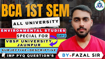 BCA 1st Semester Environmental Studies 🌱| IMP PYQ Questions | VBSP University Jaunpur | Exam 2026-#3