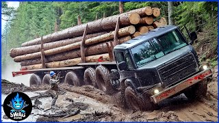 50 EXTREME Dangerous Oversize Wood Logging Truck Operator Skill | Huge Timber Truck Driving screenshot 2