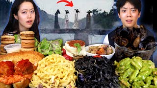 He can make dead people walk again - The MYSTERIOUS CORPSE WALKER | Squid Ink Pasta Mukbang