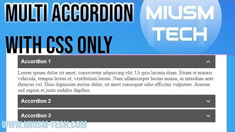 Multi Accordion with CSS Only